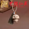 Colgante llavero zodiaco de madera de haya, Art Ming Xianyuan, linda cadena para teléfono móvil del zodiaco tallada a mano, charm para bolso