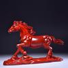 Enfeites de Cavalo Esculpidos em Madeira Maciça Vermelha, Cavalos do Zodíaco Chinês, Decoração Artesanal Feng Shui para Sala de Estar, Escritório, Estudo