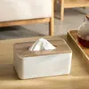 Caja de Pañuelos de Madera de Bambú Estilo Japonés Plástico Minimalista de Escritorio para el Hogar Caja de Pañuelos de Alto Valor Sala de Estar Creativa Caja para Servilletas