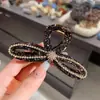 Pinza de Garra Completa de Pedrería Brillante de Lujo Ligero para Mujeres, Pinza de Tiburón para Moño en la Parte Posterior de la Cabeza, Pinza de Pelo de Temperamento Elegante, Accesorio para el Cabello, Tocado de Moda para Mujeres