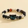 Pulseira de ébano natural de gatinho preto fofo para homens e mulheres casais pulseira de sândalo texto retrô brincadeira contas de Buda joias atacado