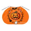Capa Laranja de Halloween Feita Sob Medida de Fábrica com Estampa de Fantasma e Caveira para Crianças, Capa Divertida com Cordão para Meninas