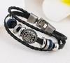 Pulsera Punk Étnica de Múltiples Capas con Cuentas de Ojo de Diablo de Girasol Europeo y Americano Pulsera de Cuero Turquesa Personalizada para Hombres
