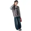 Conjunto para Meninas 2026 Outono Novo Estilo Primavera e Outono Infantil Colete Crianças Maiores Roupas de Outono Jeans Estilo College Conjunto de Três Peças