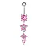 Moda transfronteiriça da Amazon novo piercing corporal de aço inoxidável anel de umbigo flor hexagonal prego de umbigo fivela de umbigo
