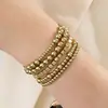 Pulsera elástica apilable de 5 piezas para mujer, con cuentas CCB, perlas y cruz de turquesa, a la moda y única