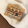 Nuevo conjunto de pulseras elásticas de mariposa con cuentas de cerámica acrílica estilo europeo y americano, pulsera de estilo étnico vintage, pulsera de nicho