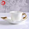 Taza de Café de Cerámica Creativa para Té de la Tarde para el Hogar con Borde Dorado, Platillo, Tetera, Vajilla Regalo con Logo Juego de Taza y Platillo de Porcelana Fina