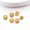 Cuentas de oro antiguas cuentas sueltas oro arena incrustadas perlas cuentas de transferencia huecas accesorios para pulsera DIY pulsera con cuentas