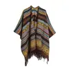 Chal Estilo Étnico Capa Rayada Tendencia TikTok Nuevo Xizang Yunnan Lijiang Versátil Viaje Cálido