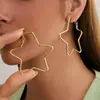 Pendientes de Estrella Chapados en Oro Real de 18k Transfronterizos Europeos y Americanos Estilo Ins Coreano Puños de Oreja Sencillos Accesorios de Pendientes de Lujo Ligero de Alta Gama para Mujeres