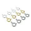 Colgante de Oro Real de 18K Chapado en Oro Blanco Color Plata Grueso que Conserva el Color Hebilla de Resorte Colgante DIY Pulsera Collar Accesorios de Joyería