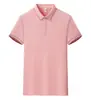 Camisas Polo de Tamanho Grande com Impressão de Logo Personalizado, Roupa de Trabalho de Seda de Gelo e Algodão de Verão Transfronteiriça, Roupa de Trabalho para Equipe, Camisetas de Manga Curta Feitas Sob Medida