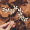 Tocados de novia Mai Lang 2 Un juego de horquillas plateadas con forma de U y diamantes para el cabello Tocados para bodas