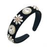 Aro de Cabelo Homing Moda Europeia e Americana Nova Barroco Totalmente Cravejado de Diamantes Pérola Headband Feminino Retrô High-end Elegante Headwear