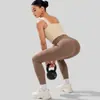 Pantalones de yoga ajustados Juyi Tang línea T color melocotón de cintura alta levantacola elásticos color nude para mujer para correr, fitness, deportes