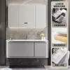 Yida Puede Personalizar Paneles de Puerta Pintados de Roble Gris Hierro Gabinete de Baño Gabinete con Lavabo de Mano para Baño Juego de Gabinetes de Baño