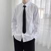 Camisa Blanca de Manga Larga para Hombre Holgada Pareja DK Moda Coreana Estudiante Foto de Graduación Ropa de Clase Camisa Casual para Hombre