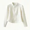 Jaqueta Cardigan Feminina Outono/Inverno de Lã Grossa com Gola Meia-Alta, Cintura Ajustada, Zíper Duplo, Modelagem de Cintura Espinha de Peixe, Barra Curva Emagrecedora