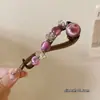 Pinza de pelo retro minimalista para mujer, pinza de torsión con cuentas para la parte trasera de la cabeza, accesorio para el pelo de clip recto estilo ins con ambiente café con leche