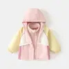 Conjunto de dos piezas cortavientos para bebé niño primavera y otoño, chaqueta con capucha para bebé, ropa de otoño para niños y niñas, comercio exterior