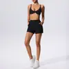 Conjunto de yoga sem costura estilo europeu e americano transfronteiriço para mulheres, incluindo um top esportivo, shorts, calça longa de cintura alta de secagem rápida e um conjunto de ginástica