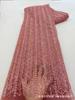 Tela de encaje con cuentas, tubo de cuentas a rayas, lentejuelas bordadas, tela de encaje para vestido infantil, tela de pasarela de moda
