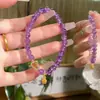 Pulseiras de Ametista Natural 2025, Pulseiras de Cabacinho com Turmalina Fogo Púrpura Nove, Pulseiras Populares para Transmissão ao Vivo