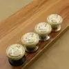 Manija de Cerámica de un Solo Agujero Patrón de Rosa Crackle Dorado y Blanco Estilo Europeo Blanco y Negro Estilo Chino Retro Manija de Tirador para Cajón y Puerta de Gabinete