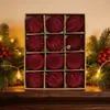 Decorações de Natal Transfronteiriças 6cm/12Pçs Bolas Envoltas em Tecido Enfeites de Natal Atacado em Estoque