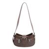 2025 Novo Estilo Simples Retro Bolsa de Ombro Bolsa de Ombro Texturizada Bolsa Crossbody Feminina Design de Nicho Bolsa de Sela