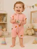 Roupas de Bebê Verão Finas Algodão Puro Classe A Zíper Duplo Roupas de Bebê Manga Curta Boxer Macacão de Bebê