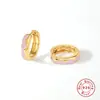 Plata de Ley S925 Estilo Ins Viento Ola Colgante Aceite Imitación Esmalte Aro de Oreja Hebilla de Oreja Pendientes Transfronterizos Europeos y Americanos Venta Caliente Pendientes Creativos