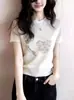 Camiseta de manga corta mujer verano 2026 nuevo estilo moderna a la moda elegante estilosa entallada temperamento camiseta explosiva