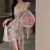 Top Tubo Plissado Floral Francês Honey Love Pode Ser Usado Fora do Vestido Lingerie Sexy Sexy Desejo Puro Camisola de Alcinha Verão