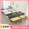 Tienda de té con leche de lujo ligero, cafetería, mesa de comedor, mesa y sillas de restaurante de comida rápida sencillas, restaurante minimalista moderno, mesa de comedor de losa de roca