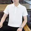 Camisa Polo de Algodão Fino 210g Cor Sólida para Homens, Manga Curta, Polo para Casais, Casual de Negócios Manga Curta, Compra em Grupo