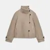 Comercio Electrónico Transfronterizo Estilo Europeo y Americano Ropa de Mujer ZA AliExpress Venta Caliente Moda Casual Chaqueta Corta con Cuello Alto