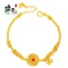 Loja de Ouro Mesmo Estilo Areia Dourada Esmalte Oito Tesouros Bússola Cabacinho Contas Pulseira Sorte Círculo Contas Pulseira Presente para Namorada