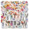 ColecciónSet Completo de Pegatinas Florales, Artísticas, Vintage, Frescas, Sencillas, Decorativas Impermeables para DIY en Diarios, Mayoreo
