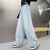 Calça infantil 2026 novo estilo primavera e outono calça de moletom perna reta para crianças maiores casual solta estilo coreano calça de perna curva