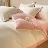 Set de cuatro piezas de terciopelo de leche cálido engrosado Vellón de coral Franela Vellón de doble cara Sábana encimera Funda nórdica Sábana ajustable Ropa de cama Invierno