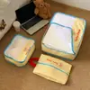 Bolsa de almacenamiento de malla amarilla con rejilla, organizador portátil de ropa para viajes, bolsa de almacenamiento organizadora para equipaje, ropa interior y zapatos