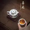 Conjunto de Chá de Prata de Alta Qualidade, Conjunto de Chá Kung Fu Estilo Chinês, Bule de Prata Portátil e Xícaras de Chá, Conjunto em Caixa de Presente para Amigos e Mais Velhos