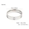 Moda Coreana Ins Estilo de Luxo Conjunto de Anéis em Forma de Coração Cravejados com Diamantes para Mulheres Aço Inoxidável Banhado a Ouro 18K Joias Simples Personalizadas