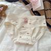 Ropa interior antibacteriana de algodón puro con entrepierna extendida 7A para mujer, tipo conejito lindo, algodón para bebé, bragas para niña de cintura media que cubren la cadera