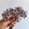 Árbol de la fortuna de grava de cristal natural, árbol de la vida, árbol de la fortuna semiacabado, ramo tejido con alambre de cobre hecho a mano, accesorios al por mayor