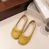 2026 Novos Mocassins Macios de Primavera e Outono com Saia Sapatos Rasos de Fada Mary Janes Laço Francês Bico Baixo Sapatos Individuais