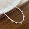 Collar de Perla Rosa Gota de Agua, Dulce Elegante, Cadena para Clavícula Versátil y Exquisita, Lujo Accesible y Accesorios de Moda de Alta Gama