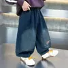 Pantalones de mezclilla tipo linterna para niño de primavera y otoño estilo coreano para niños, pantalones casuales holgados, modernos y geniales para niños pequeños y medianos, pantalones de comercio exterior